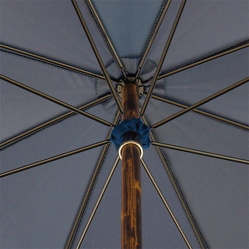 Navy Umbrella – Handmade Luxury Gorse Wood Handle | Water-Resistant Canopy