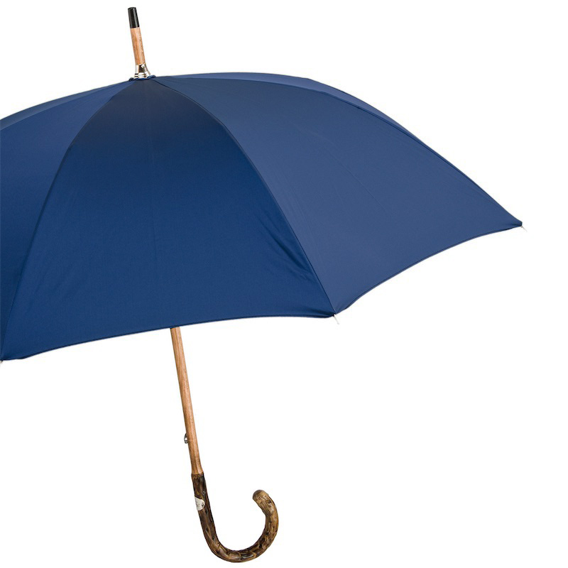 Navy Umbrella – Handmade Luxury Gorse Wood Handle | Water-Resistant Canopy