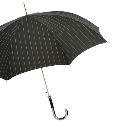 Striped Dandy Umbrella – Handmade Italian Rain Umbrella with Silver Brass Handle