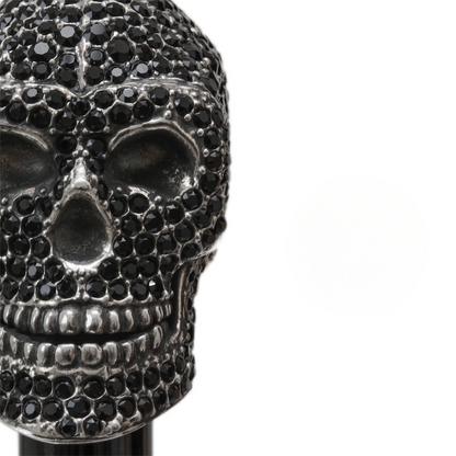 Camouflage Umbrella – Handmade in Italy | Black Skull Handle with Swarovski Crystals