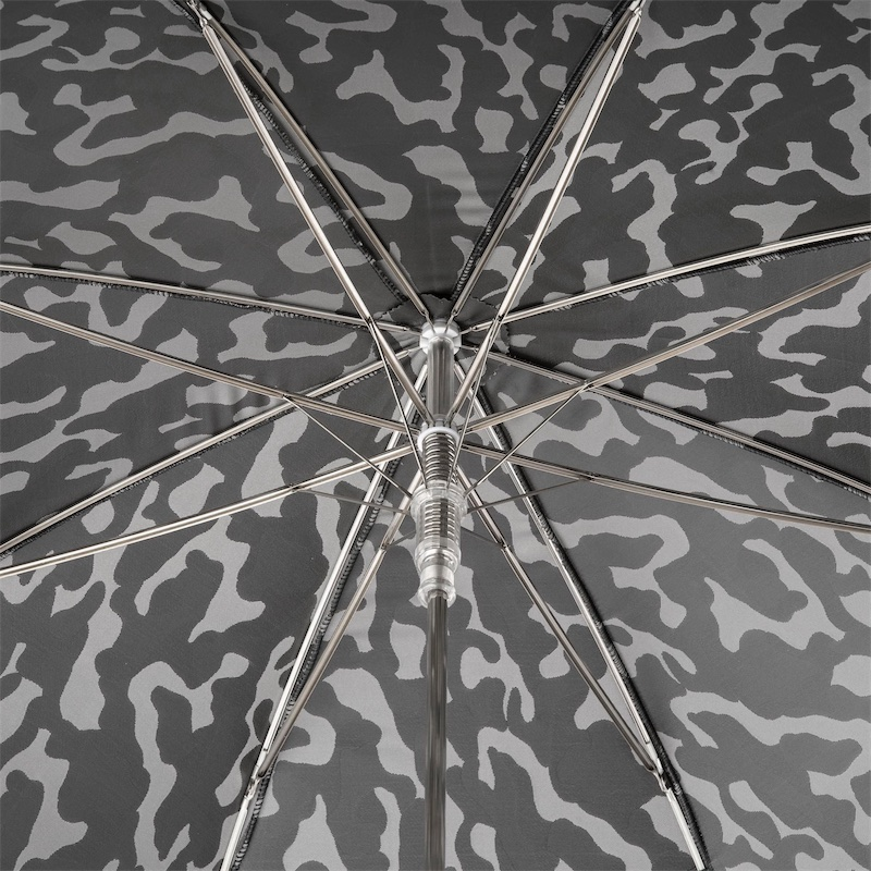 Camouflage Umbrella – Handmade in Italy | Black Skull Handle with Swarovski Crystals