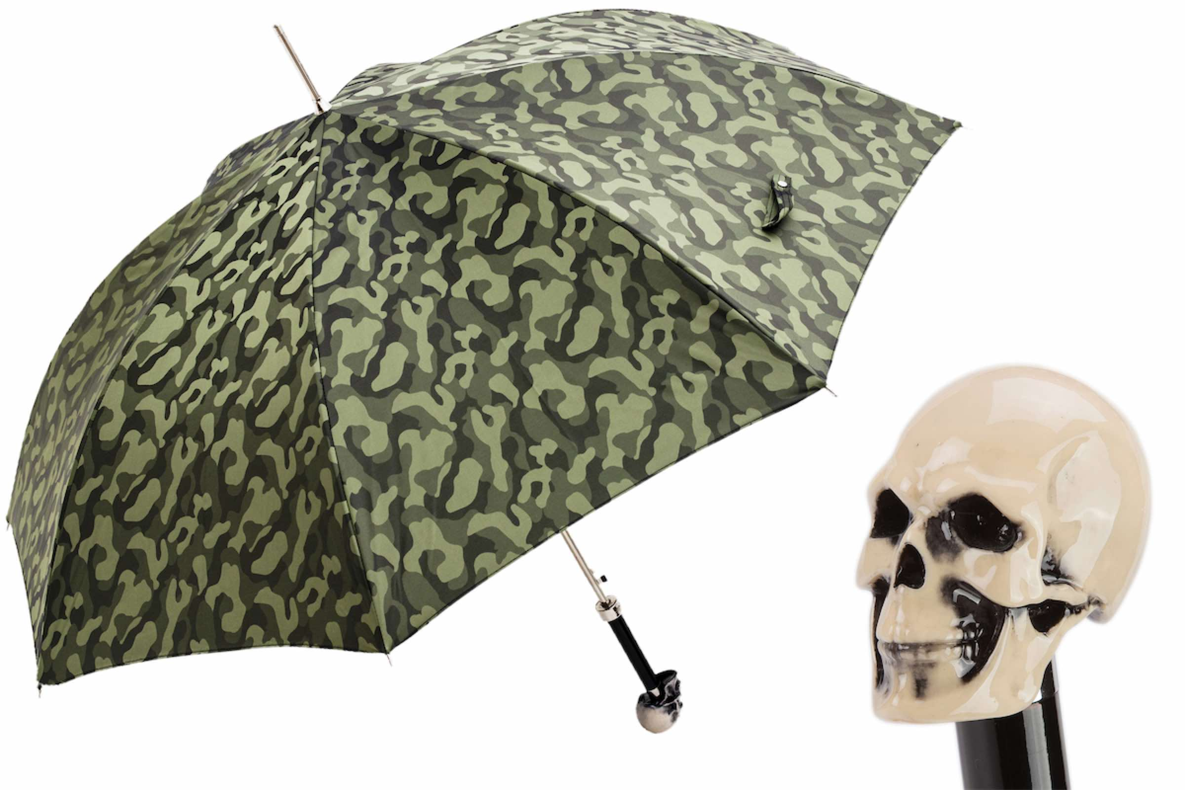 Luxury Camouflage Umbrella – Automatic Open, Skull Handle, Waterproof Polyester Canopy