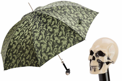 Luxury Camouflage Umbrella – Automatic Open, Skull Handle, Waterproof Polyester Canopy