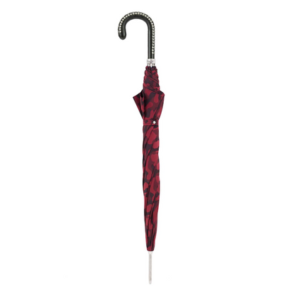 Red Camouflage Umbrella – Handmade Automatic Opening With Leather Studded Handle