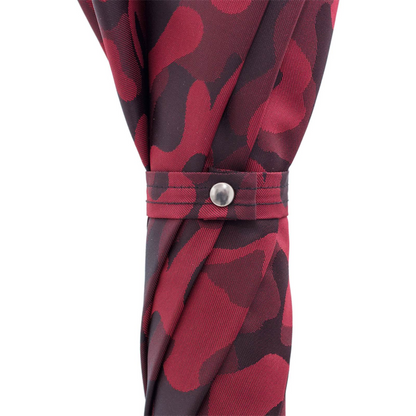 Red Camouflage Umbrella – Handmade Automatic Opening With Leather Studded Handle