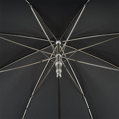Luxury Designer Umbrella - Automatic Opening, Silver Greyhound Handle, Handmade Italian Craftsmanship