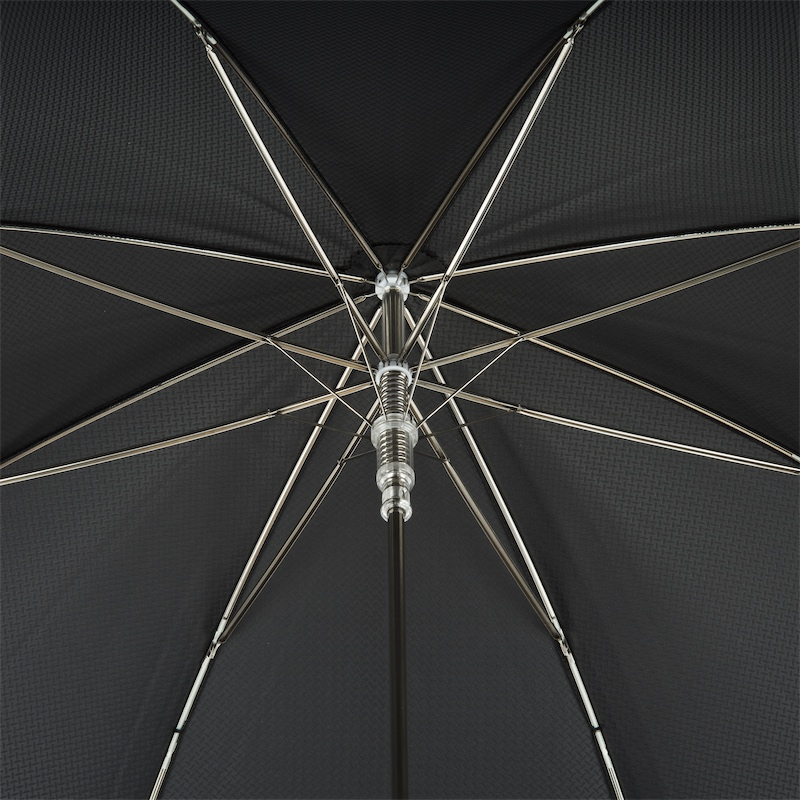 Luxury Designer Umbrella - Automatic Opening, Silver Greyhound Handle, Handmade Italian Craftsmanship