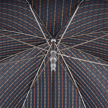 Automatic Tie Print Umbrella – Italian Handmade Leather Handle, Water-Resistant Canopy