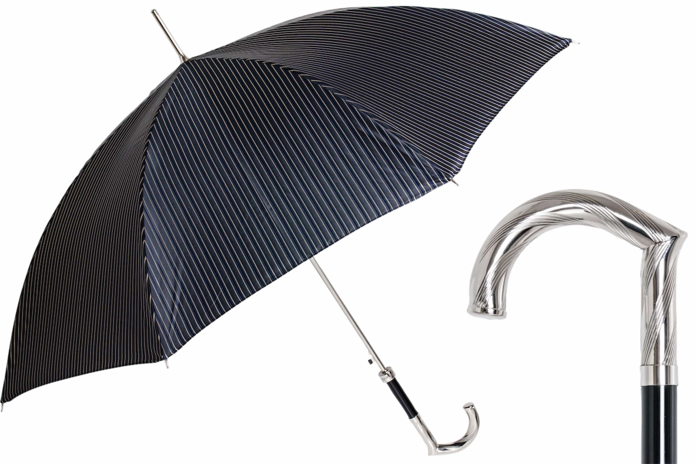 Luxury Umbrella – Italian Handmade Automatic Men’s Rain Umbrella with Metal Handle