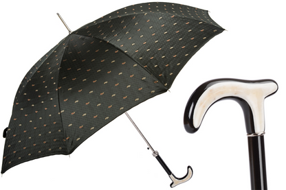 Paisley Umbrella – Automatic Open Buffalo Horn Handle, Durable Rain Protection