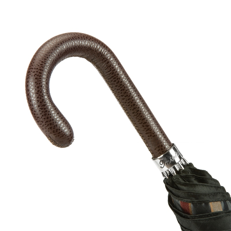 Italian Leather Umbrella – Handmade Luxury Rain Gear with Genuine Leather Handle