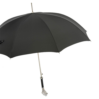 Vintage Panther Umbrella – Handmade Italian Brass Handle, Automatic Opening