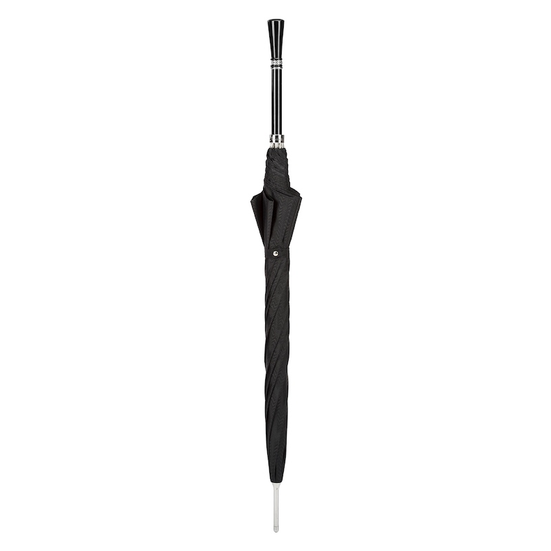 Luxury Black Umbrella – Handmade Italian Gentleman's Rain Umbrella With Automatic Open