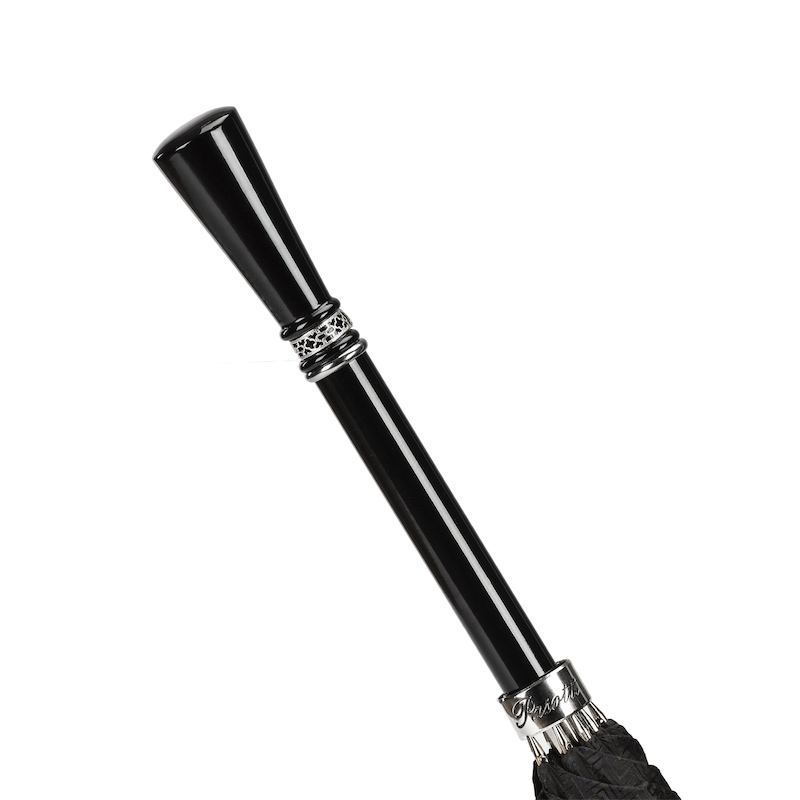 Luxury Black Umbrella – Handmade Italian Gentleman's Rain Umbrella With Automatic Open