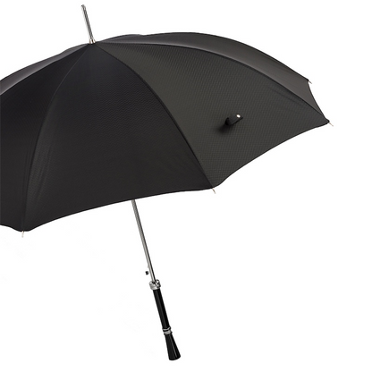 Luxury Black Umbrella – Handmade Italian Gentleman's Rain Umbrella With Automatic Open
