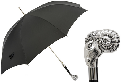 Luxury Umbrella – Handmade Italian Rain Umbrella with Silver Ram Handle