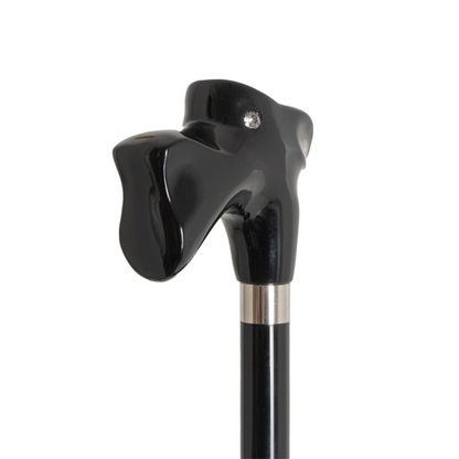 Luxury Black Schnauzer Umbrella – Handmade Italian Designer Rain Gear With Acetate Handle