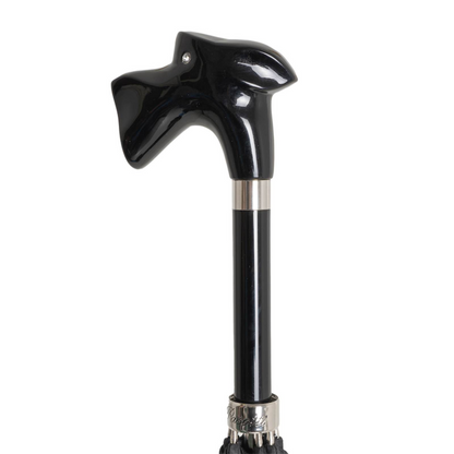 Luxury Black Schnauzer Umbrella – Handmade Italian Designer Rain Gear With Acetate Handle