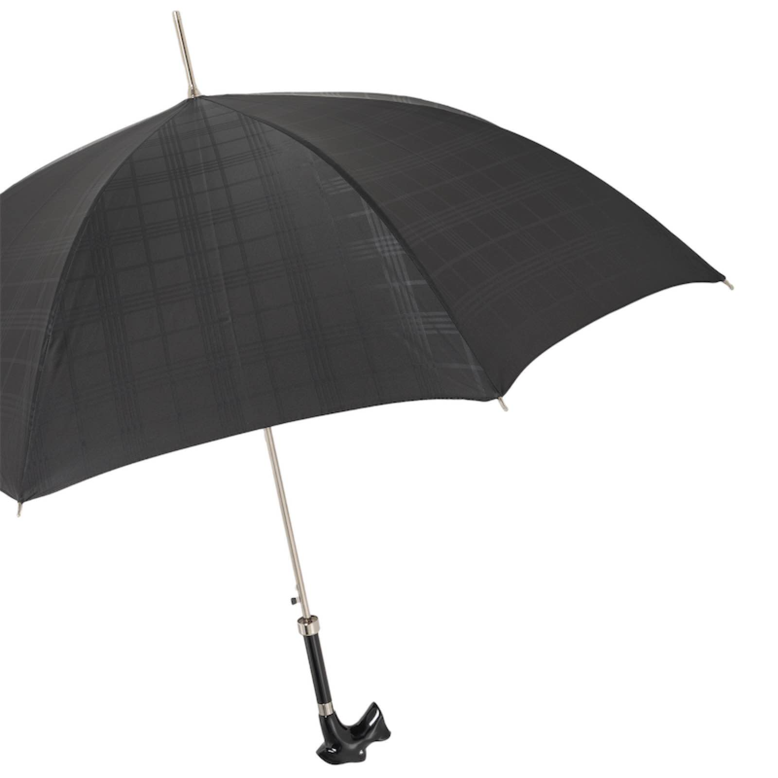 Luxury Black Schnauzer Umbrella – Handmade Italian Designer Rain Gear With Acetate Handle