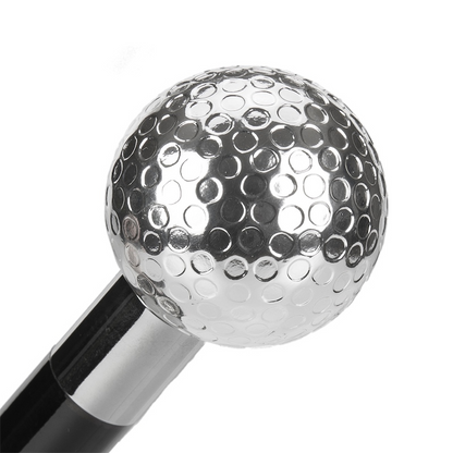 Silver Golf Ball Umbrella – Italian Handmade Luxury Rain Protection With Automatic Open