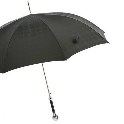 Silver Golf Ball Umbrella – Italian Handmade Luxury Rain Protection With Automatic Open