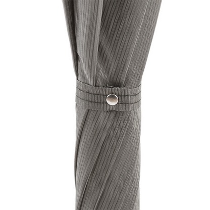 Elegant Grey Umbrella – Handmade Italian Leather Handle | Automatic Opening, Durable Polyester Canopy