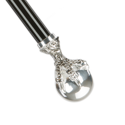 Black Automatic Umbrella - Men's Designer Rain Umbrella with Brass Claw Handle