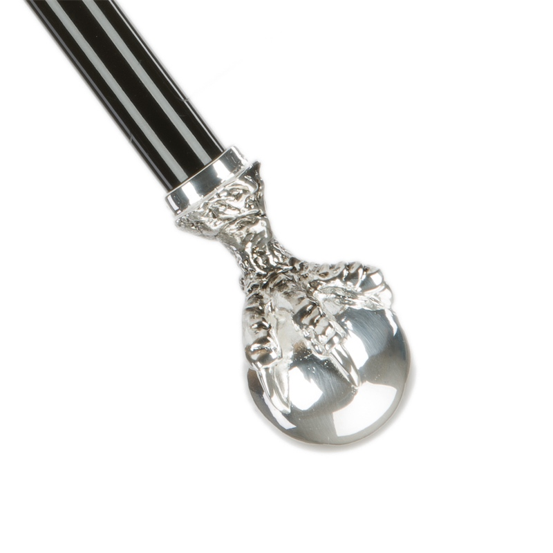 Black Automatic Umbrella - Men's Designer Rain Umbrella with Brass Claw Handle