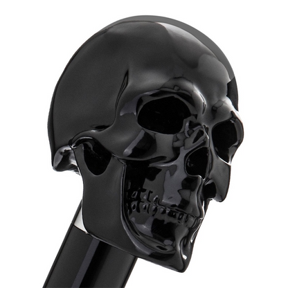 Black Skull Umbrella – Handmade Italian Rain Umbrella with Automatic Open & Skull Handle