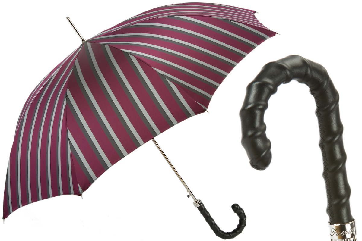 Men's Leather Umbrella – Classic Automatic Rain Umbrella with Premium Handle