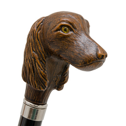 Striped Dog Umbrella - Automatic Handmade Umbrella with Unique Dog Handle