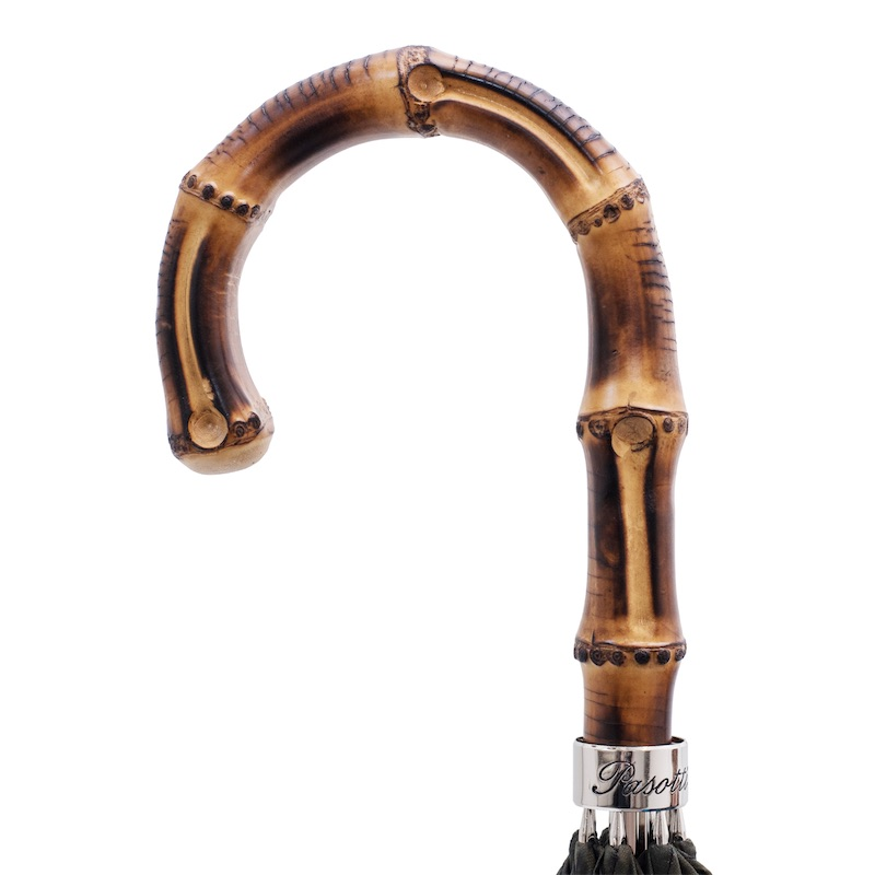 Automatic Gent Umbrella - Bicolor Handmade Italy | Whangee Handle, Water-Resistant Canopy