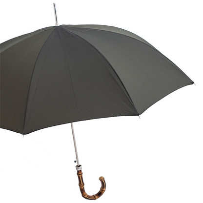 Automatic Gent Umbrella - Bicolor Handmade Italy | Whangee Handle, Water-Resistant Canopy