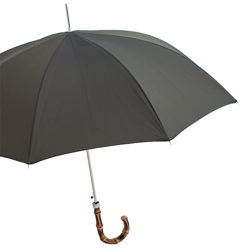 Automatic Gent Umbrella - Bicolor Handmade Italy | Whangee Handle, Water-Resistant Canopy