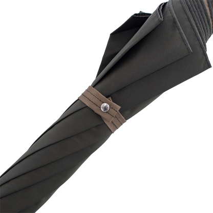 Automatic Gent Umbrella - Bicolor Handmade Italy | Whangee Handle, Water-Resistant Canopy