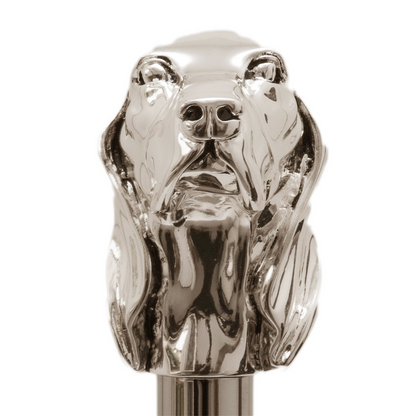 Luxury Dog Umbrella – Handmade Italian Umbrella with Silver Dog Handle & Automatic Opening