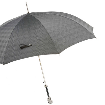 Luxury Dog Umbrella – Handmade Italian Umbrella with Silver Dog Handle & Automatic Opening