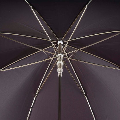 Hand Carved Umbrella – Bulldog Design with Wooden Handle | Handmade Italian Rain Gear