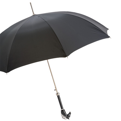 Black Horse Umbrella – Automatic Italian Handmade Umbrella with Enameled Brass Handle