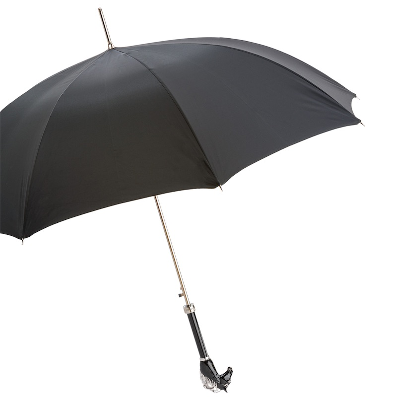 Black Horse Umbrella – Automatic Italian Handmade Umbrella with Enameled Brass Handle
