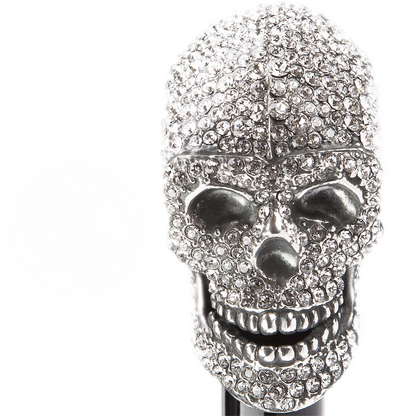 Luxury Skull Umbrella – Handmade Italian Designer Umbrella With Swarovski Crystal Handle
