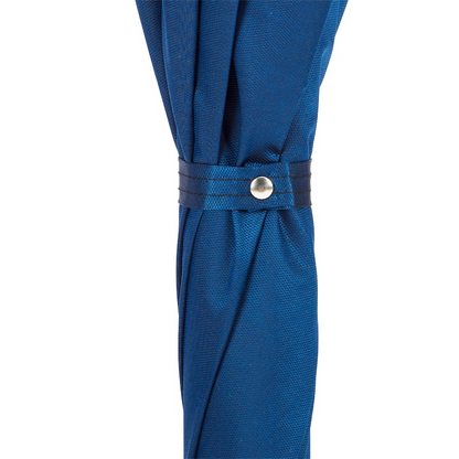 Blue Luxury Umbrella – Handmade Italian Rain Umbrella with Silver Greyhound Handle