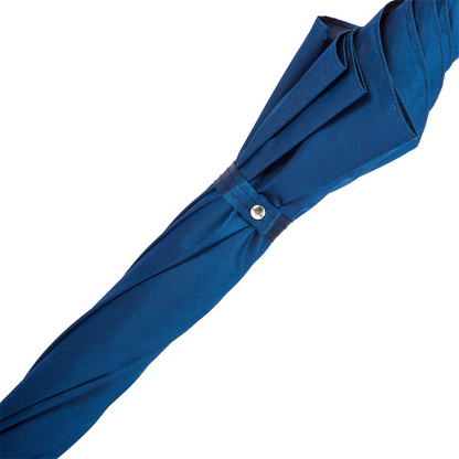 Blue Luxury Umbrella – Handmade Italian Rain Umbrella with Silver Greyhound Handle