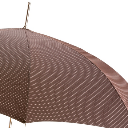 Gentleman Umbrella – Brown Leather Handle, Handmade Italian Rain Protection