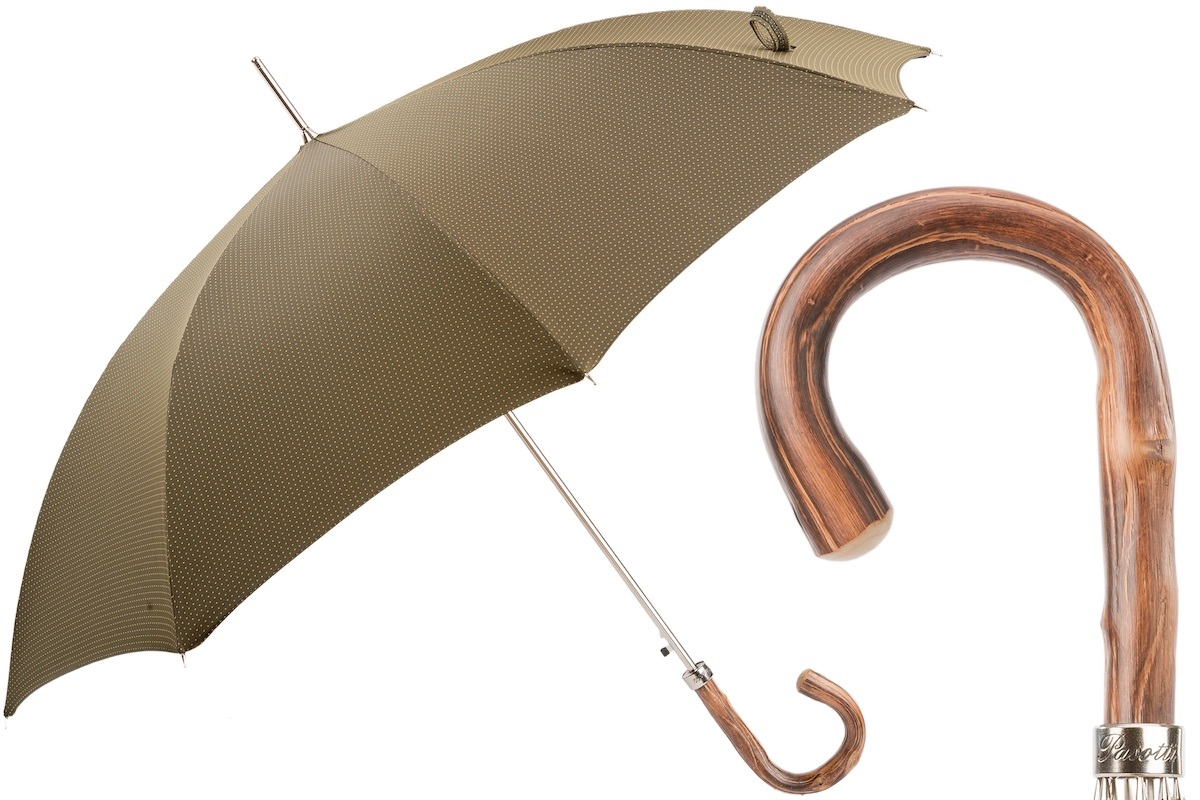 Bespoke Gentleman Umbrella - Automatic Opening, Chestnut Wood Handle, Water Repellent Canopy
