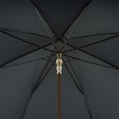Black Umbrella – Handmade Italian Luxury Rain Umbrella with Gold Lion Handle