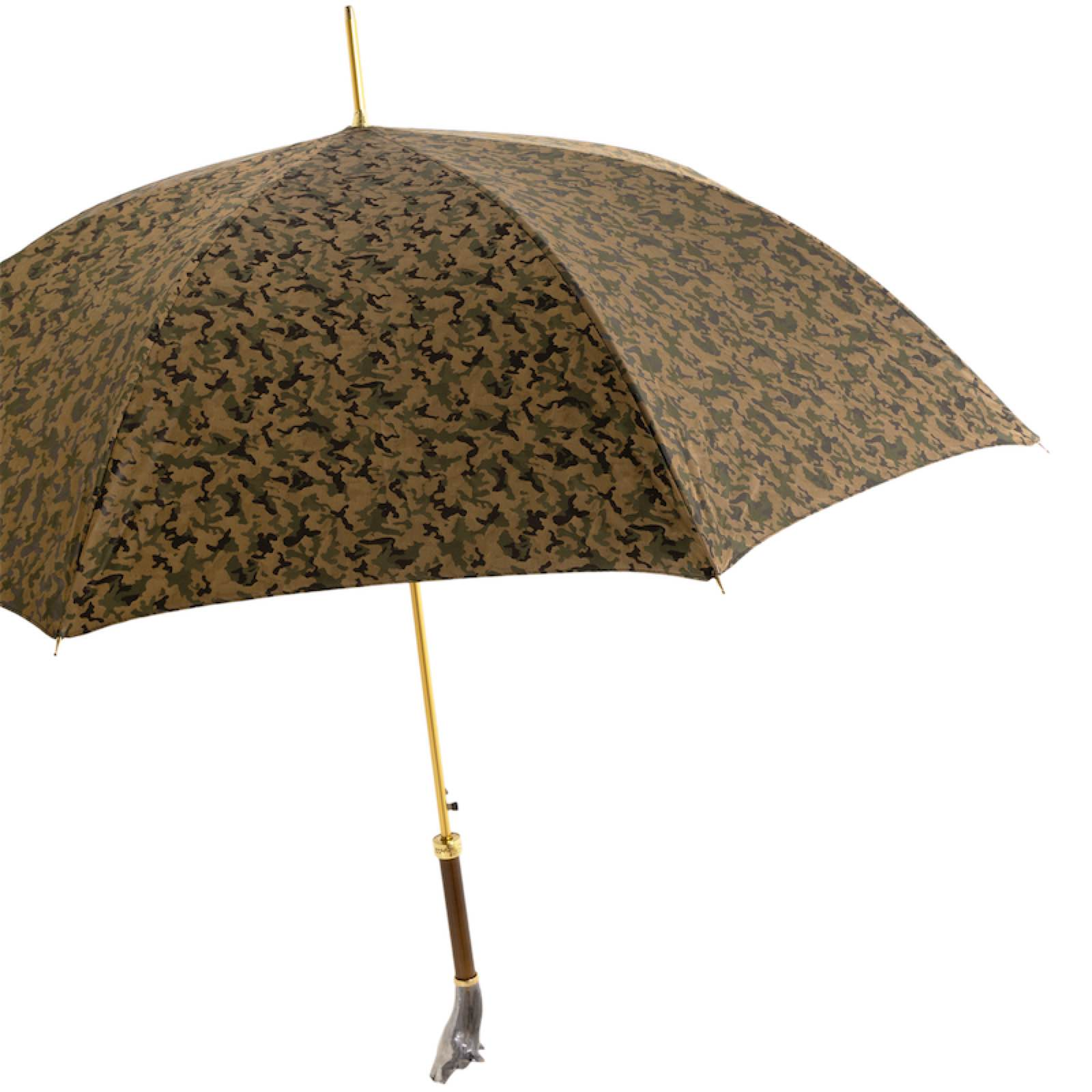 Luxury Wolf Umbrella – Handmade Italian Brass Handle | Automatic Opening Rain Protection