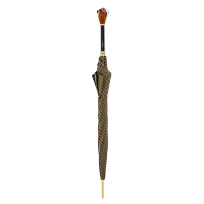 English Bulldog Umbrella – Handmade Italian Luxury Rain Umbrella With Enameled Brass Handle