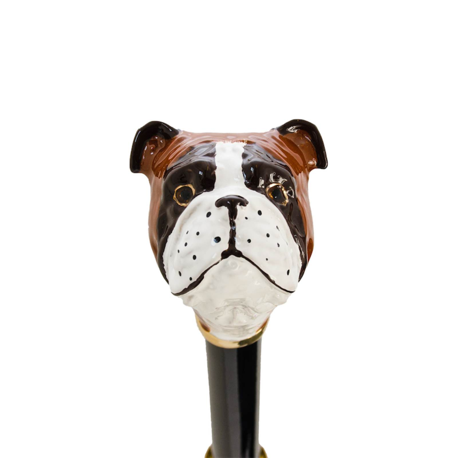 English Bulldog Umbrella – Handmade Italian Luxury Rain Umbrella With Enameled Brass Handle