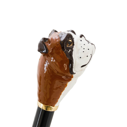 English Bulldog Umbrella – Handmade Italian Luxury Rain Umbrella With Enameled Brass Handle